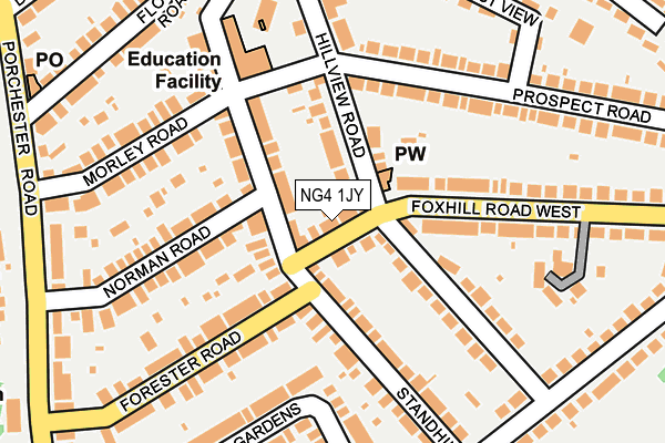 NG4 1JY map - OS OpenMap – Local (Ordnance Survey) NG4 1JY map - OS OpenMap – Local (Ordnance Survey)