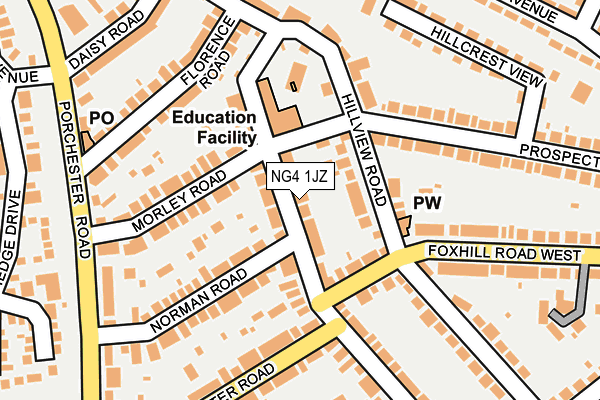 NG4 1JZ map - OS OpenMap – Local (Ordnance Survey) NG4 1JZ map - OS OpenMap – Local (Ordnance Survey)