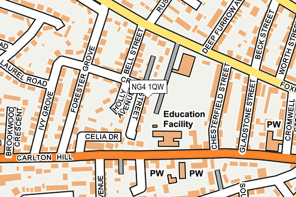 NG4 1QW map - OS OpenMap – Local (Ordnance Survey) NG4 1QW map - OS OpenMap – Local (Ordnance Survey)