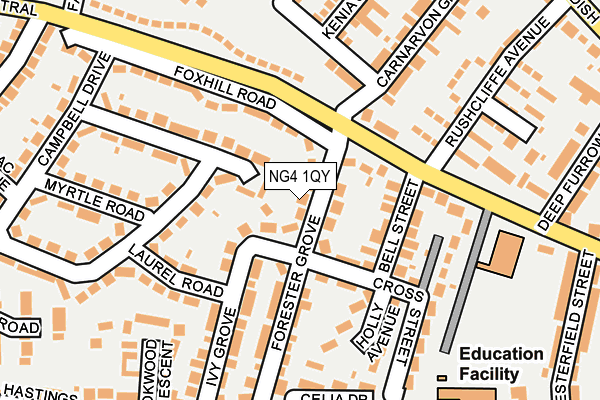 NG4 1QY map - OS OpenMap – Local (Ordnance Survey) NG4 1QY map - OS OpenMap – Local (Ordnance Survey)