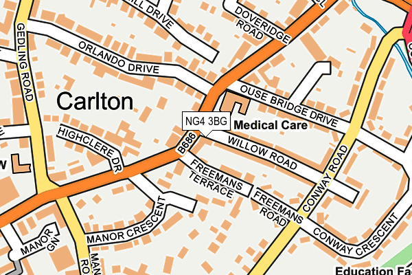 NG4 3BG map - OS OpenMap – Local (Ordnance Survey) NG4 3BG map - OS OpenMap – Local (Ordnance Survey)