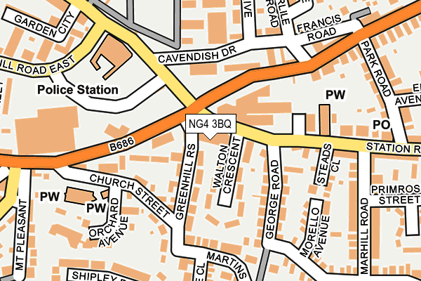 NG4 3BQ map - OS OpenMap – Local (Ordnance Survey) NG4 3BQ map - OS OpenMap – Local (Ordnance Survey)