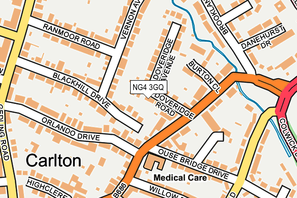 NG4 3GQ map - OS OpenMap – Local (Ordnance Survey) NG4 3GQ map - OS OpenMap – Local (Ordnance Survey)