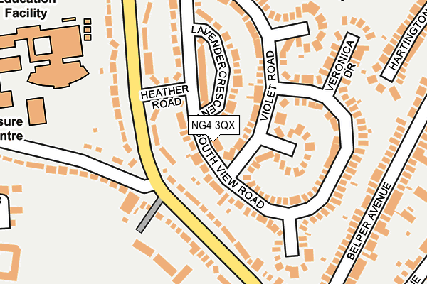 NG4 3QX map - OS OpenMap – Local (Ordnance Survey) NG4 3QX map - OS OpenMap – Local (Ordnance Survey)