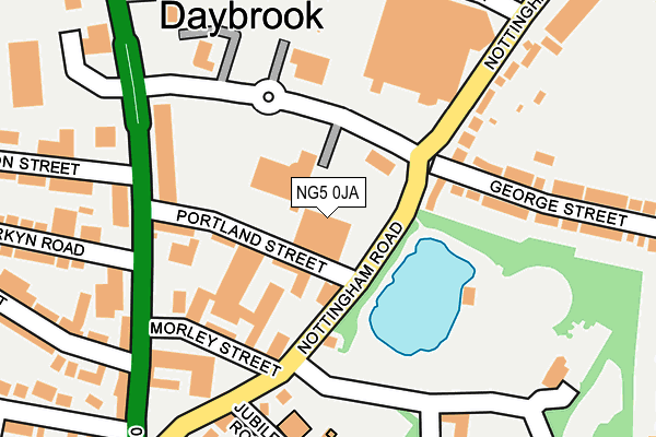 NG5 0JA map - OS OpenMap – Local (Ordnance Survey)
