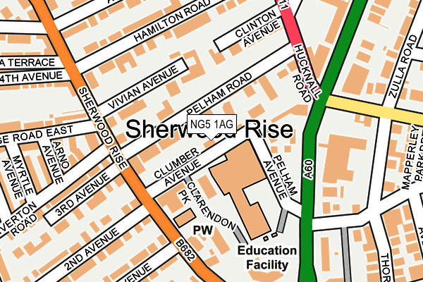 NG5 1AG map - OS OpenMap – Local (Ordnance Survey) NG5 1AG map - OS OpenMap – Local (Ordnance Survey)