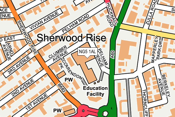 NG5 1AL map - OS OpenMap – Local (Ordnance Survey) NG5 1AL map - OS OpenMap – Local (Ordnance Survey)