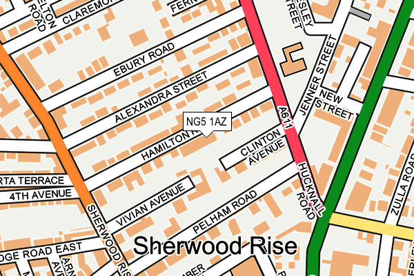 NG5 1AZ map - OS OpenMap – Local (Ordnance Survey) NG5 1AZ map - OS OpenMap – Local (Ordnance Survey)