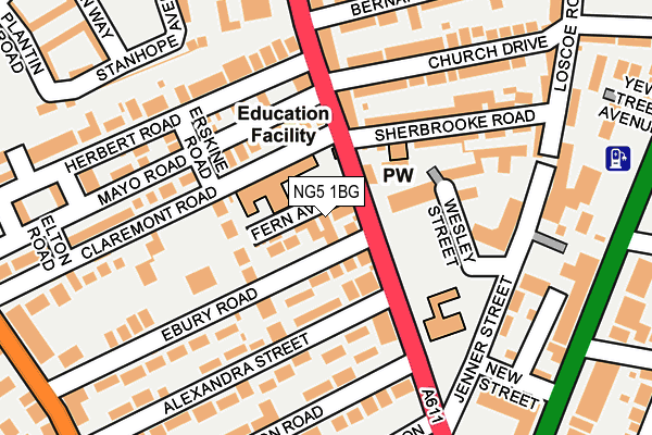 NG5 1BG map - OS OpenMap – Local (Ordnance Survey) NG5 1BG map - OS OpenMap – Local (Ordnance Survey)