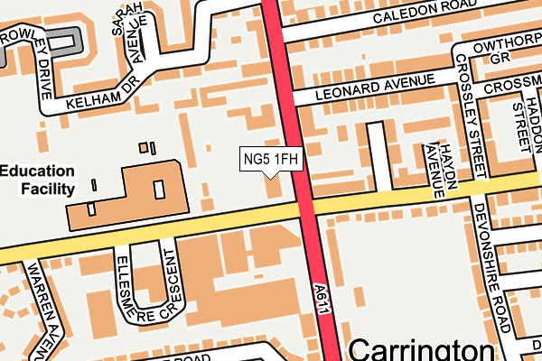 NG5 1FH map - OS OpenMap – Local (Ordnance Survey) NG5 1FH map - OS OpenMap – Local (Ordnance Survey)