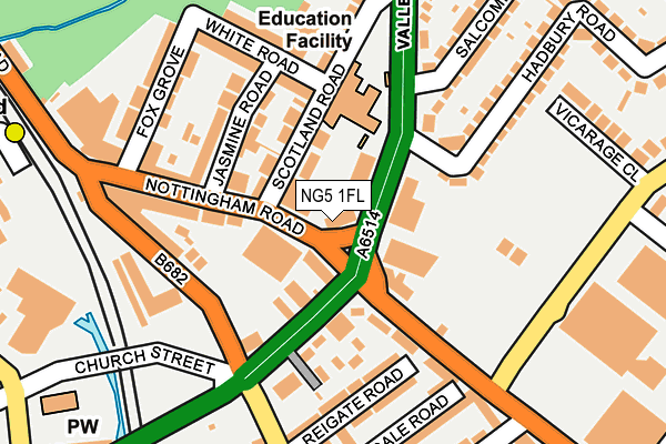 NG5 1FL map - OS OpenMap – Local (Ordnance Survey) NG5 1FL map - OS OpenMap – Local (Ordnance Survey)