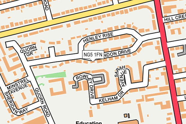 NG5 1FN map - OS OpenMap – Local (Ordnance Survey) NG5 1FN map - OS OpenMap – Local (Ordnance Survey)