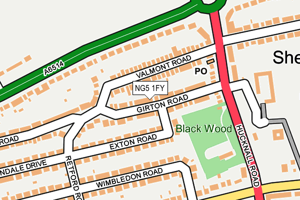NG5 1FY map - OS OpenMap – Local (Ordnance Survey)