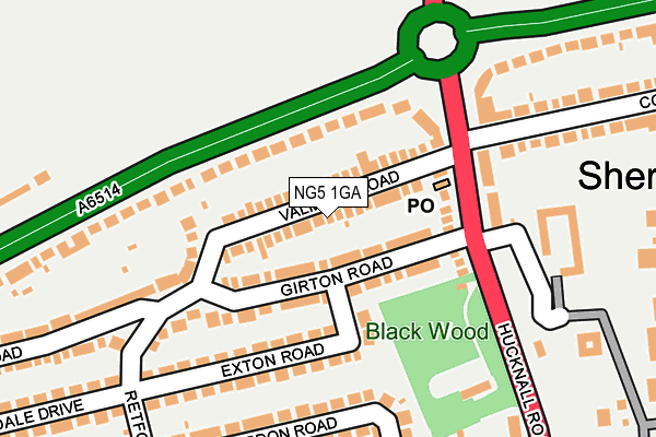 NG5 1GA map - OS OpenMap – Local (Ordnance Survey) NG5 1GA map - OS OpenMap – Local (Ordnance Survey)