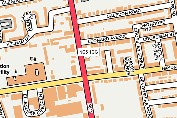 NG5 1GG map - OS OpenMap – Local (Ordnance Survey) NG5 1GG map - OS OpenMap – Local (Ordnance Survey)