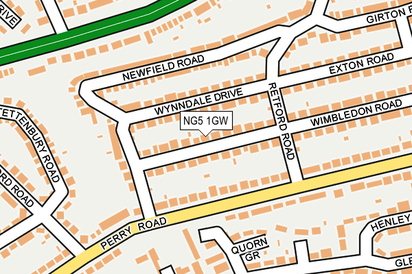 NG5 1GW map - OS OpenMap – Local (Ordnance Survey) NG5 1GW map - OS OpenMap – Local (Ordnance Survey)