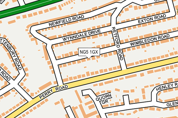 NG5 1GX map - OS OpenMap – Local (Ordnance Survey) NG5 1GX map - OS OpenMap – Local (Ordnance Survey)