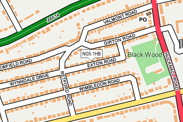 NG5 1HB map - OS OpenMap – Local (Ordnance Survey) NG5 1HB map - OS OpenMap – Local (Ordnance Survey)