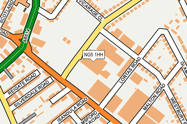 NG5 1HH map - OS OpenMap – Local (Ordnance Survey) NG5 1HH map - OS OpenMap – Local (Ordnance Survey)