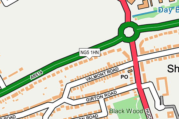 NG5 1HN map - OS OpenMap – Local (Ordnance Survey) NG5 1HN map - OS OpenMap – Local (Ordnance Survey)
