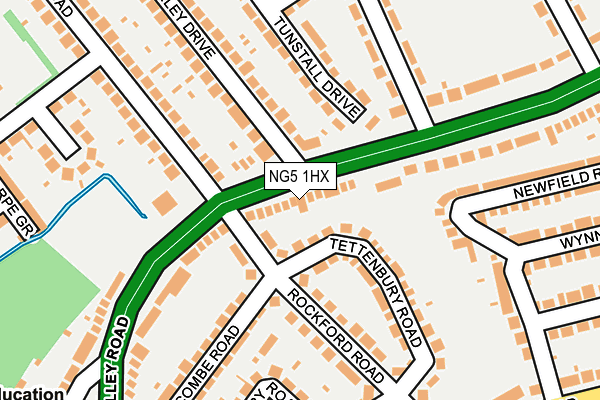 NG5 1HX map - OS OpenMap – Local (Ordnance Survey) NG5 1HX map - OS OpenMap – Local (Ordnance Survey)