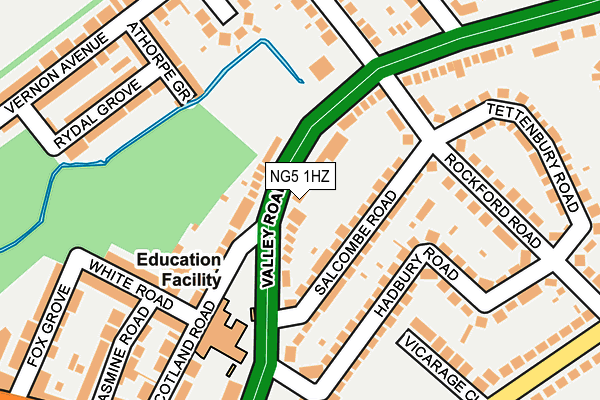 NG5 1HZ map - OS OpenMap – Local (Ordnance Survey)