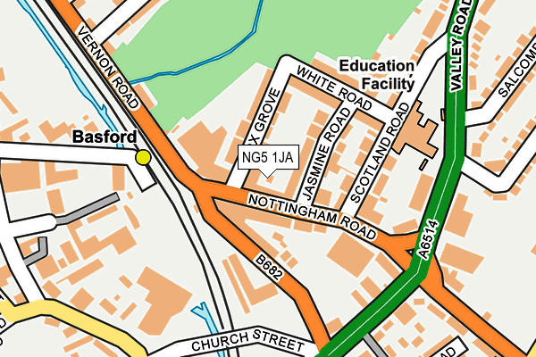 NG5 1JA map - OS OpenMap – Local (Ordnance Survey) NG5 1JA map - OS OpenMap – Local (Ordnance Survey)