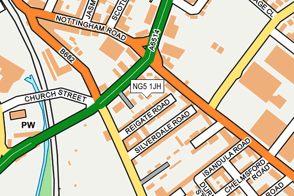 NG5 1JH map - OS OpenMap – Local (Ordnance Survey) NG5 1JH map - OS OpenMap – Local (Ordnance Survey)
