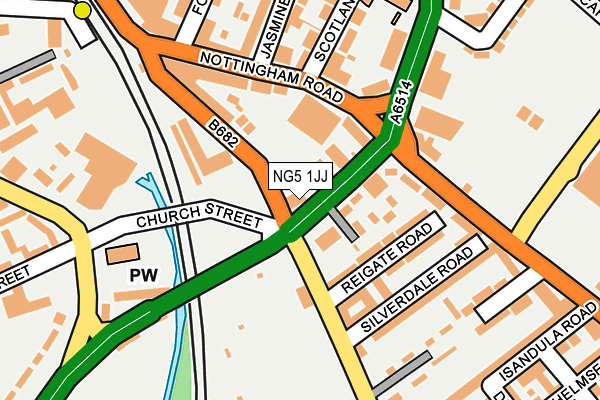 NG5 1JJ map - OS OpenMap – Local (Ordnance Survey)