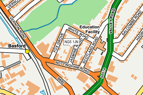 NG5 1JN map - OS OpenMap – Local (Ordnance Survey) NG5 1JN map - OS OpenMap – Local (Ordnance Survey)