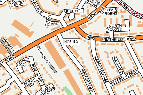 NG5 1LX map - OS OpenMap – Local (Ordnance Survey) NG5 1LX map - OS OpenMap – Local (Ordnance Survey)