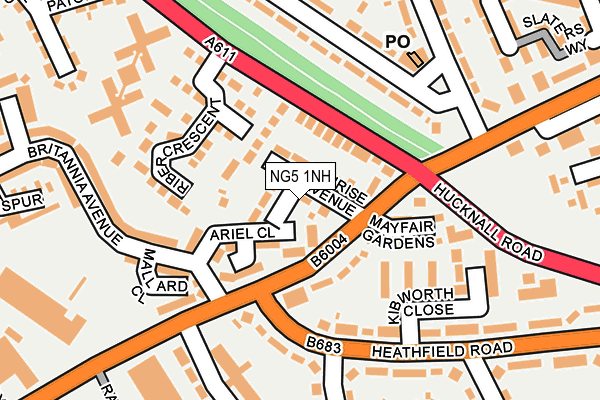 NG5 1NH map - OS OpenMap – Local (Ordnance Survey) NG5 1NH map - OS OpenMap – Local (Ordnance Survey)