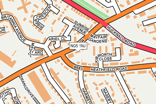 NG5 1NJ map - OS OpenMap – Local (Ordnance Survey) NG5 1NJ map - OS OpenMap – Local (Ordnance Survey)