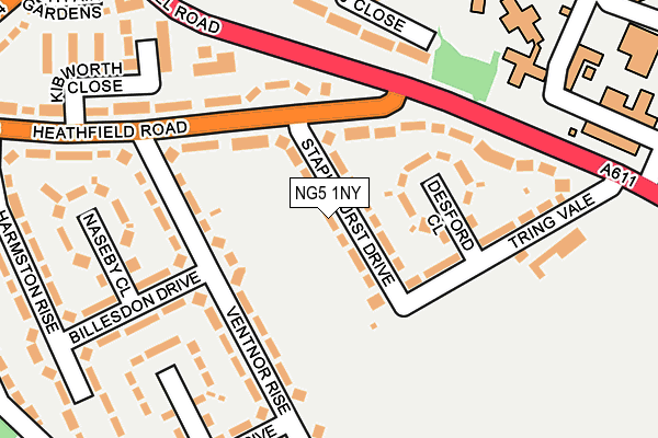 NG5 1NY map - OS OpenMap – Local (Ordnance Survey) NG5 1NY map - OS OpenMap – Local (Ordnance Survey)