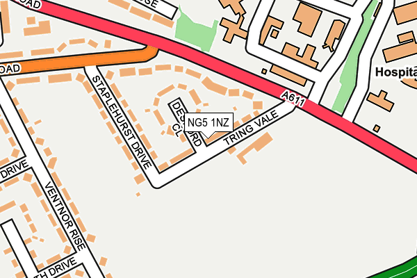 NG5 1NZ map - OS OpenMap – Local (Ordnance Survey) NG5 1NZ map - OS OpenMap – Local (Ordnance Survey)