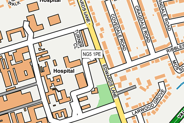 NG5 1PE map - OS OpenMap – Local (Ordnance Survey) NG5 1PE map - OS OpenMap – Local (Ordnance Survey)