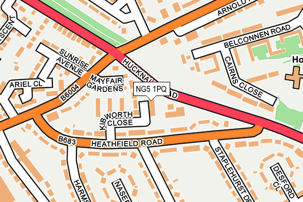 NG5 1PQ map - OS OpenMap – Local (Ordnance Survey) NG5 1PQ map - OS OpenMap – Local (Ordnance Survey)