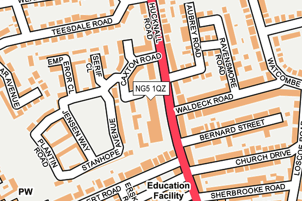 NG5 1QZ map - OS OpenMap – Local (Ordnance Survey) NG5 1QZ map - OS OpenMap – Local (Ordnance Survey)