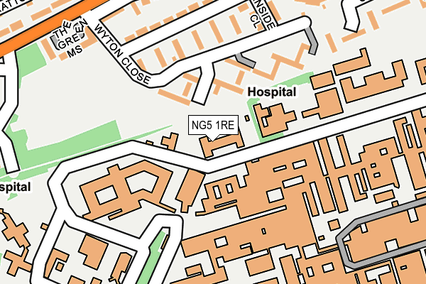 NG5 1RE map - OS OpenMap – Local (Ordnance Survey) NG5 1RE map - OS OpenMap – Local (Ordnance Survey)