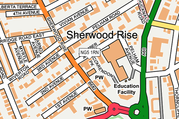 NG5 1RN map - OS OpenMap – Local (Ordnance Survey) NG5 1RN map - OS OpenMap – Local (Ordnance Survey)