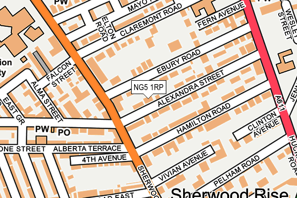 NG5 1RP map - OS OpenMap – Local (Ordnance Survey) NG5 1RP map - OS OpenMap – Local (Ordnance Survey)