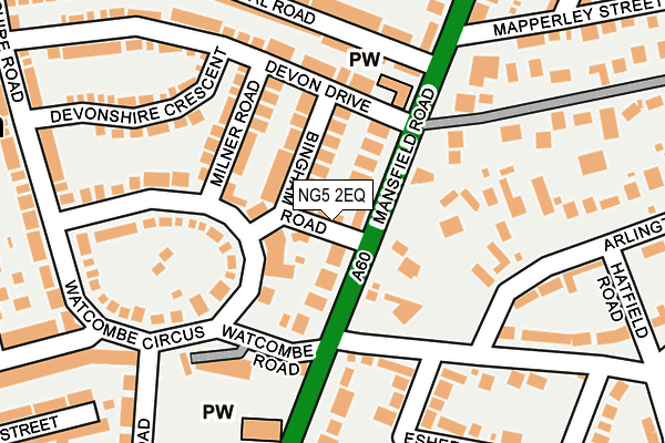NG5 2EQ map - OS OpenMap – Local (Ordnance Survey) NG5 2EQ map - OS OpenMap – Local (Ordnance Survey)
