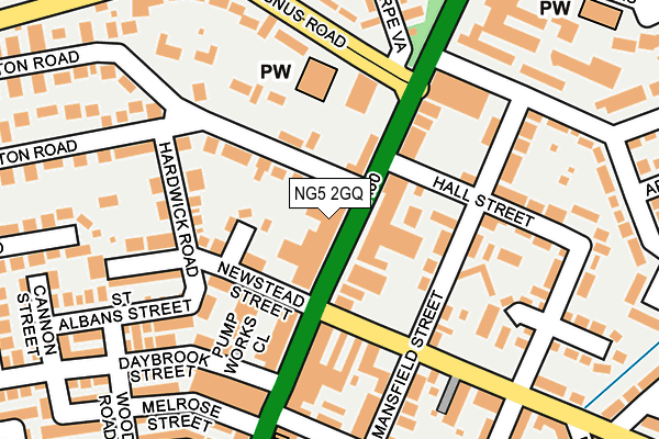 NG5 2GQ map - OS OpenMap – Local (Ordnance Survey) NG5 2GQ map - OS OpenMap – Local (Ordnance Survey)