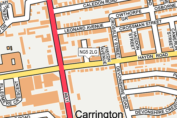 NG5 2LG map - OS OpenMap – Local (Ordnance Survey) NG5 2LG map - OS OpenMap – Local (Ordnance Survey)