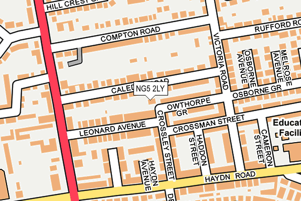 NG5 2LY map - OS OpenMap – Local (Ordnance Survey) NG5 2LY map - OS OpenMap – Local (Ordnance Survey)