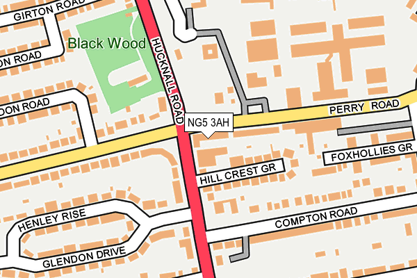 NG5 3AH map - OS OpenMap – Local (Ordnance Survey) NG5 3AH map - OS OpenMap – Local (Ordnance Survey)