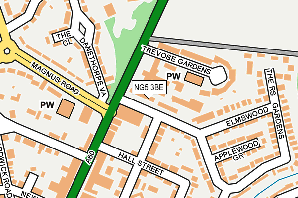 NG5 3BE map - OS OpenMap – Local (Ordnance Survey) NG5 3BE map - OS OpenMap – Local (Ordnance Survey)