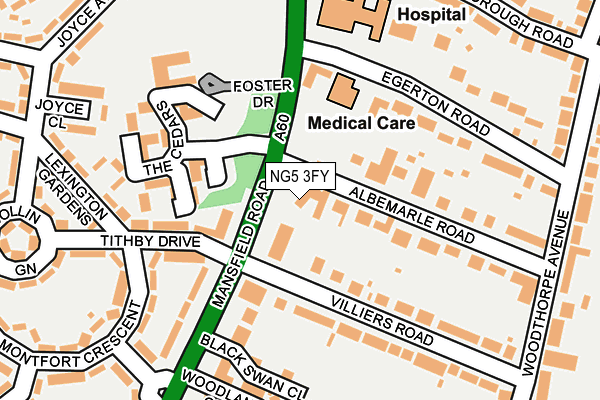 NG5 3FY map - OS OpenMap – Local (Ordnance Survey) NG5 3FY map - OS OpenMap – Local (Ordnance Survey)