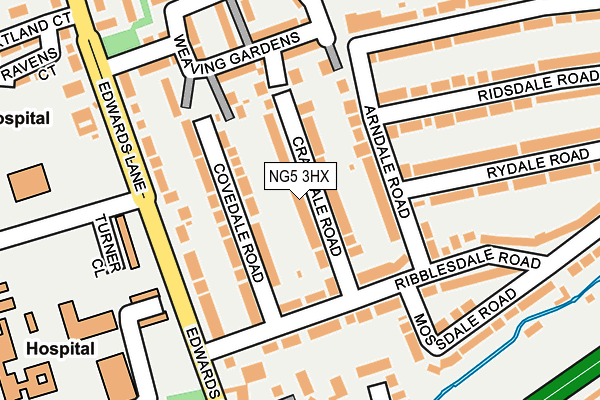 NG5 3HX map - OS OpenMap – Local (Ordnance Survey) NG5 3HX map - OS OpenMap – Local (Ordnance Survey)