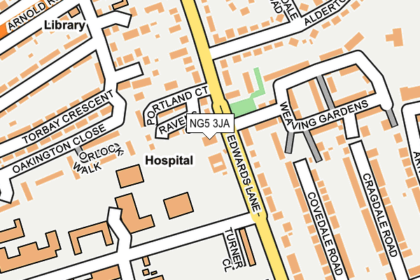 NG5 3JA map - OS OpenMap – Local (Ordnance Survey) NG5 3JA map - OS OpenMap – Local (Ordnance Survey)